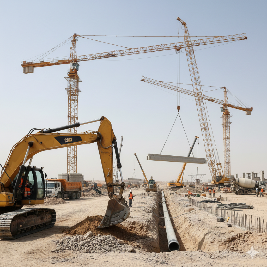heavy equipment construction site. MARIYAM BARJEES TRADING HOME PAGE png