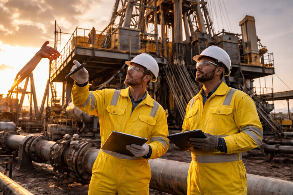 oil drilling rig inspection site